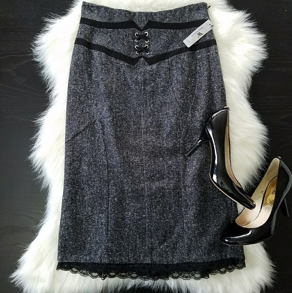 Worthington Dresses & Skirts - NWT Workwear Pencil Fit n' Flare Skirt, Lace Hem